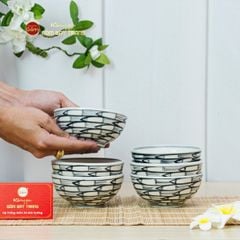 Bát Cơm Men Trắng Vẽ Cá Đàn