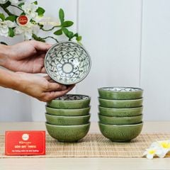 Bát Cơm Men Xanh Ngọc Vẽ Bèo
