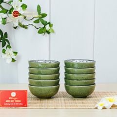 Bát Cơm Men Xanh Ngọc Vẽ Bèo