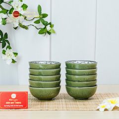 Bộ Bàn Ăn 10 Người (23 món) Men Xanh Ngọc Vẽ Bèo