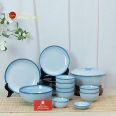 Bộ Bàn Ăn 6 Người (12 món) Men Biển Xanh Cát Trắng