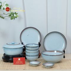 Bộ Bàn Ăn 4 Người (10 món) Men Biển Xanh Kim Sa