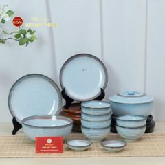 Bộ Bàn Ăn 6 Người (12 món) Men Biển Xanh Kim Sa