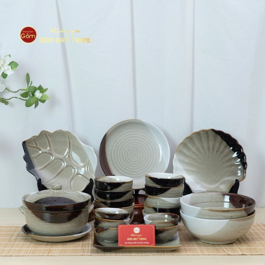 Bộ Bàn Ăn 10 Người (23 món) Men Hỏa Biến Ba Màu