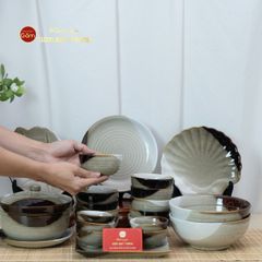 Bộ Bàn Ăn 6 Người (12 món) Men Hỏa Biến Ba Màu