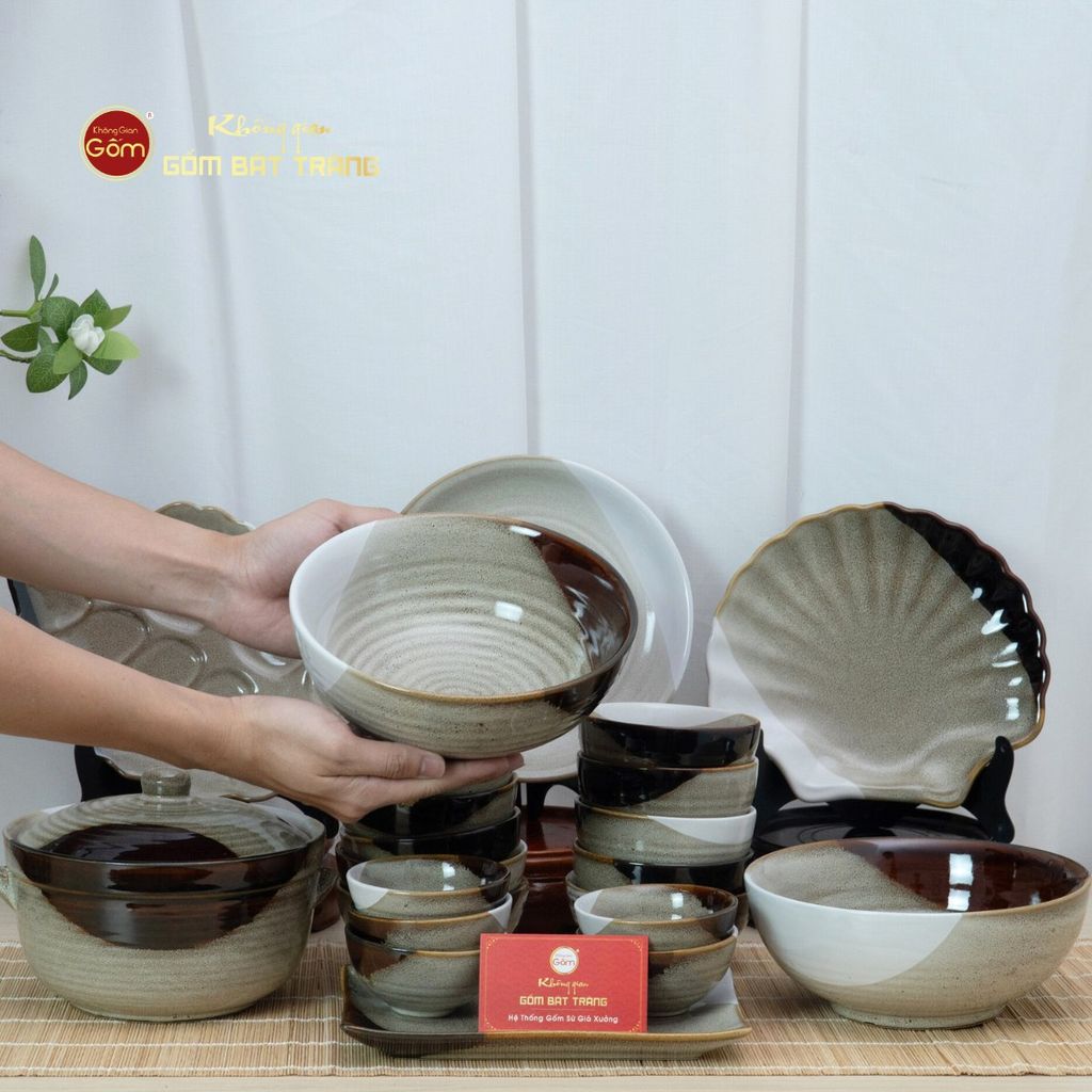 Bộ Bàn Ăn 6 Người (12 món) Men Hỏa Biến Ba Màu