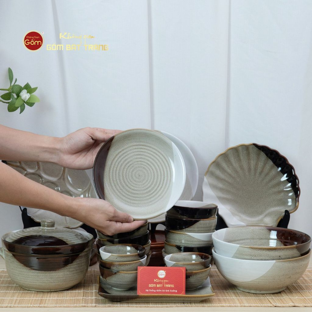 Bộ Bàn Ăn 6 Người (12 món) Men Hỏa Biến Ba Màu