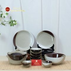 Bộ Bàn Ăn 4 Người (10 món) Men Hỏa Biến Ba Màu