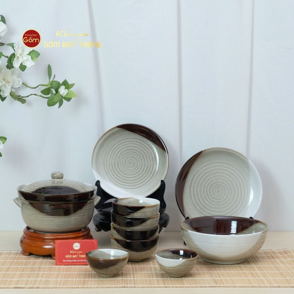 Bộ Bàn Ăn 4 Người (10 món) Men Hỏa Biến Ba Màu