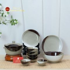 Bộ Bàn Ăn 4 Người (10 món) Men Hỏa Biến Ba Màu