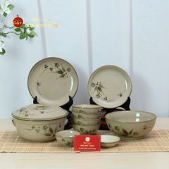 Bộ Bàn Ăn 4 Người (10 món) Men Kem Đào Chuồn