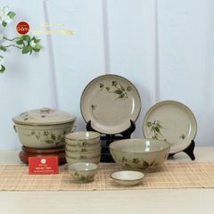 Bộ Bàn Ăn 4 Người (10 món) Men Kem Đào Chuồn