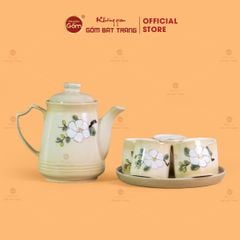 Bộ Bình Nước Dáng Ống Vẽ Hoa Mai