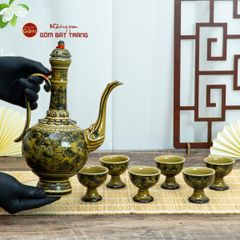 Bộ Bình Rượu Vẽ Tay Hoa Mai