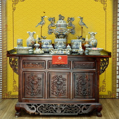 [Set Cao Cấp] Bộ Đồ Thờ Gia Tiên Men Rạn (17 món)
