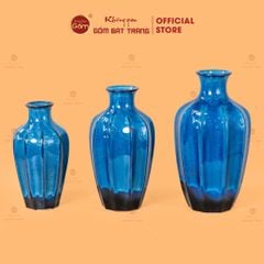 Bộ Lọ Hoa Dáng Xoài Khía Men Hỏa Biến