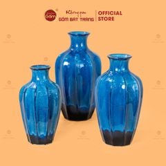 Bộ Lọ Hoa Dáng Xoài Khía Men Hỏa Biến