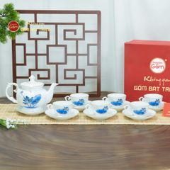 Bộ Trà Đài Các Sen Chuồn Kẻ Vàng