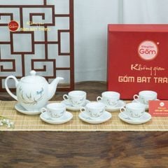 Bộ Trà Dáng Minh Long Chuồn Trúc Vẽ Vàng