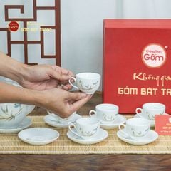 Bộ Trà Dáng Minh Long Chuồn Trúc Vẽ Vàng