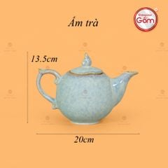 Bộ Trà Men Ghi Hỏa Biến Mẫu Đơn