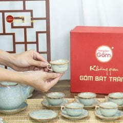 Bộ Trà Men Ghi Hỏa Biến Mẫu Đơn