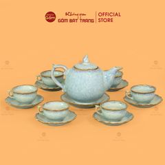 Bộ Trà Men Ghi Hỏa Biến Mẫu Đơn