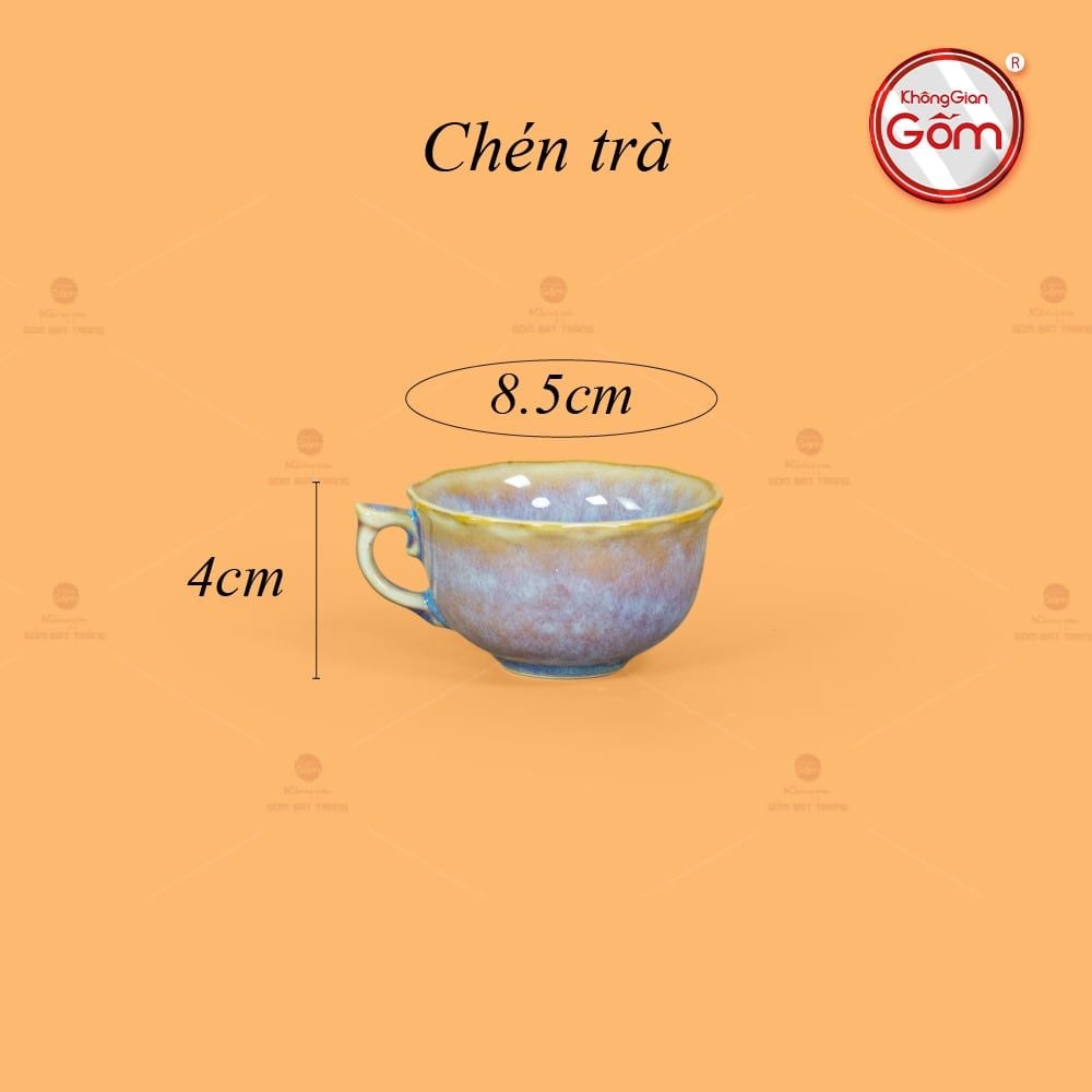 Bộ Trà Men Hỏa Biến Tím Mẫu Đơn