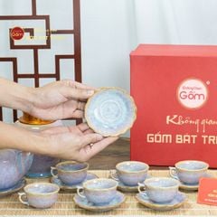 Bộ Trà Men Hỏa Biến Tím Mẫu Đơn