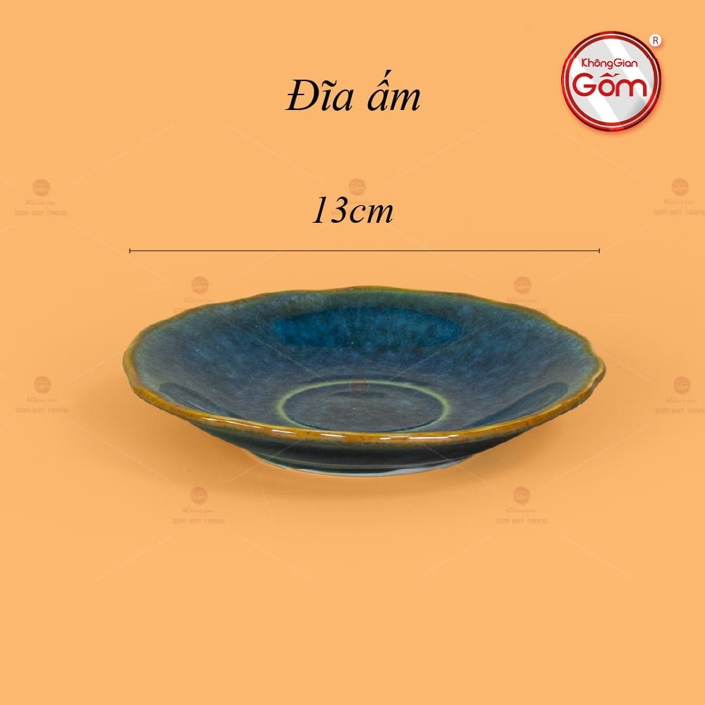 Bộ Trà Men Hỏa Biến Xanh Mẫu Đơn