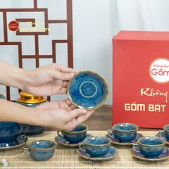 Bộ Trà Men Hỏa Biến Xanh Đài Các