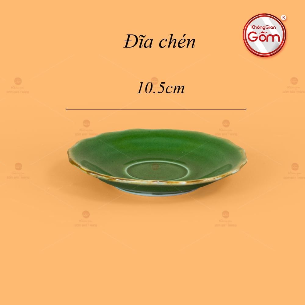 Bộ Trà Men Hỏa Biến Xanh Lục Mẫu Đơn