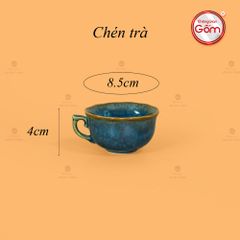 Bộ Trà Men Hỏa Biến Xanh Mẫu Đơn