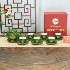 Bộ Trà Men Lục Vẽ Vàng (Nhiều mẫu)
