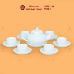 Bộ Trà Men Trắng Bà Ba