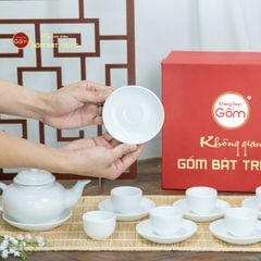 Bộ Trà Men Trắng Bà Ba