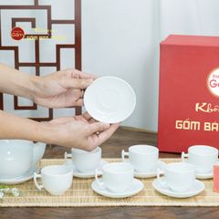 Bộ Trà Men Trắng Bưởi Cành