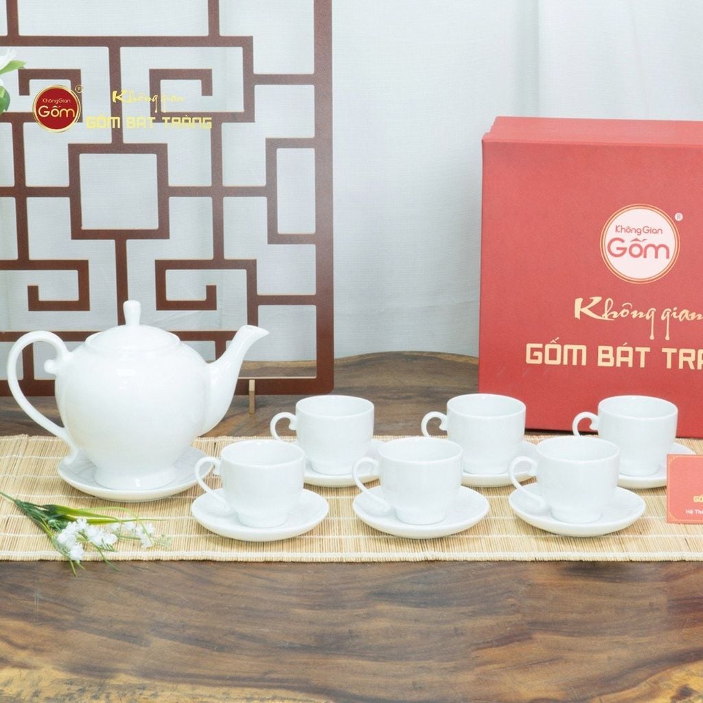 Bộ Trà Men Trắng Camelia