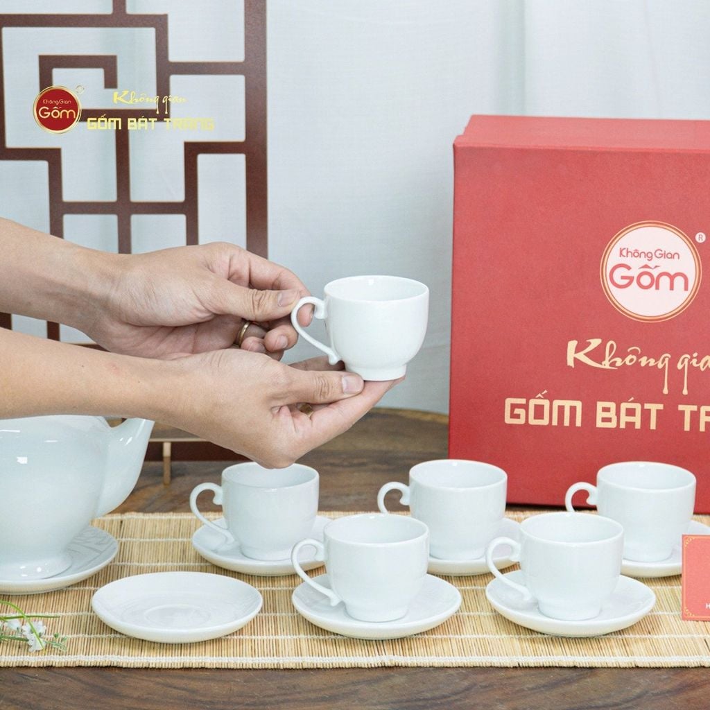 Bộ Trà Men Trắng Camelia