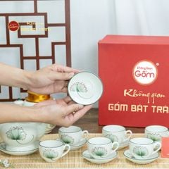 Bộ Trà Men Trắng Đài Các Vẽ Hoa Bồ Công Anh