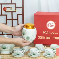 Bộ Trà Men Trắng Đài Các Vẽ Hoa Bồ Công Anh