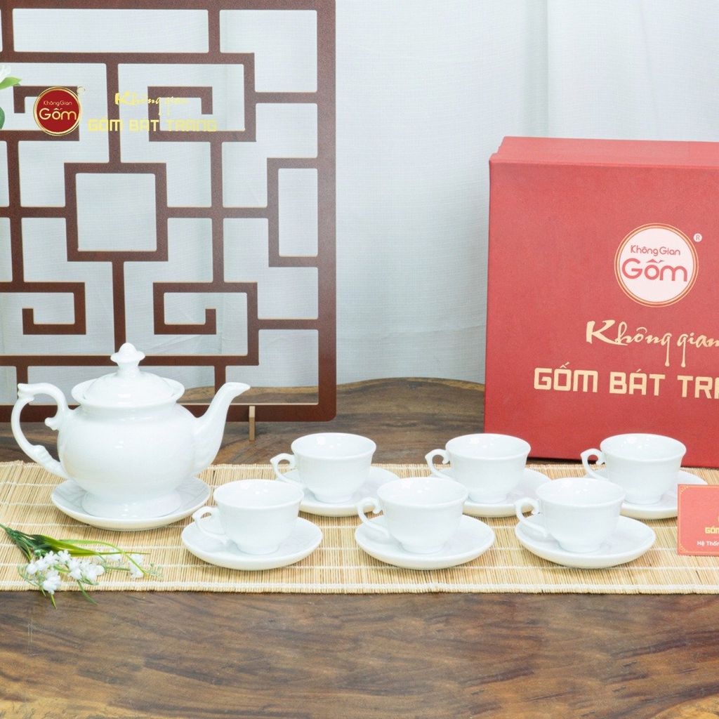 Bộ Trà Men Trắng Đài Các