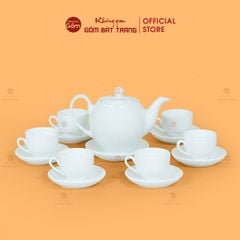 Bộ Trà Men Trắng Dáng Minh Long