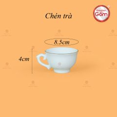Bộ Trà Men Trắng Hồ Lô Vẽ Viền Vàng