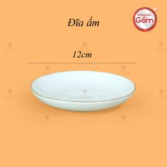 Bộ Trà Men Trắng Hồ Lô Vẽ Viền Vàng