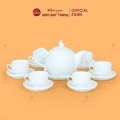 Bộ Trà Men Trắng Ngọn Lửa