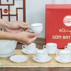 Bộ Trà Men Trắng Ngọn Lửa