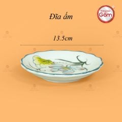 Bộ Trà Men Trắng Ngọn Lửa Họa Tiết Hoa Sen