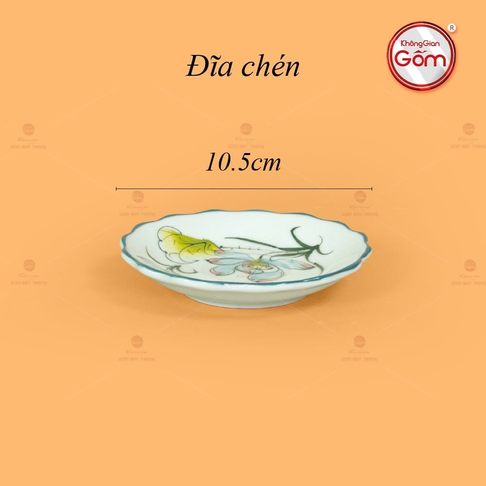 Bộ Trà Men Trắng Ngọn Lửa Họa Tiết Hoa Sen