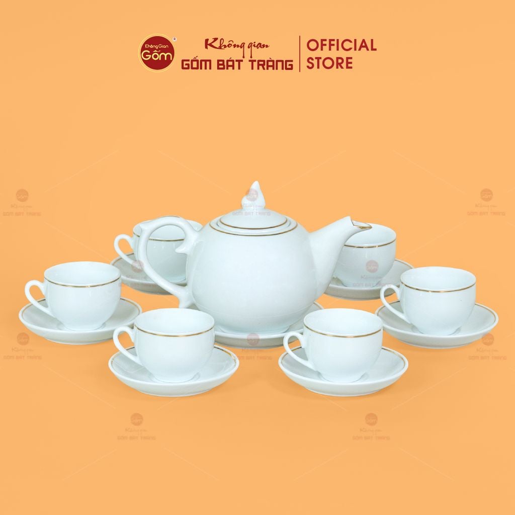 Bộ Trà Men Trắng Ngọn Lửa